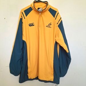 Wallabies Jacket Men XL Yellow Canterbury Australia Vintage Rugby Union Full Zip